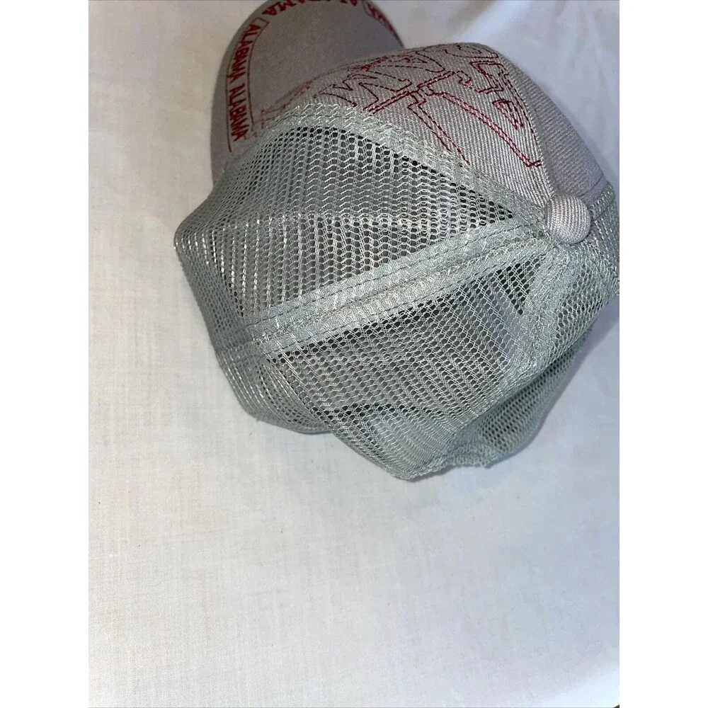 Unbranded Alabama Baseball Cap Unisex One Size Gray Red Adjustable Mesh Back
